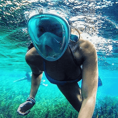 Full Face Snorkel Mask w/Optional HD Sports Camera - Swim, Snorkel and Skin Dive -- And Record Every Minute!